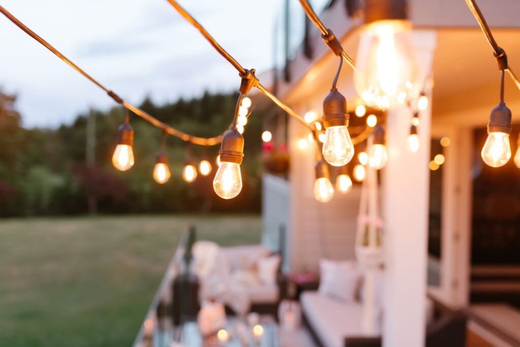 Solar lights will add light and beauty to the garden at night when the sun goes down.